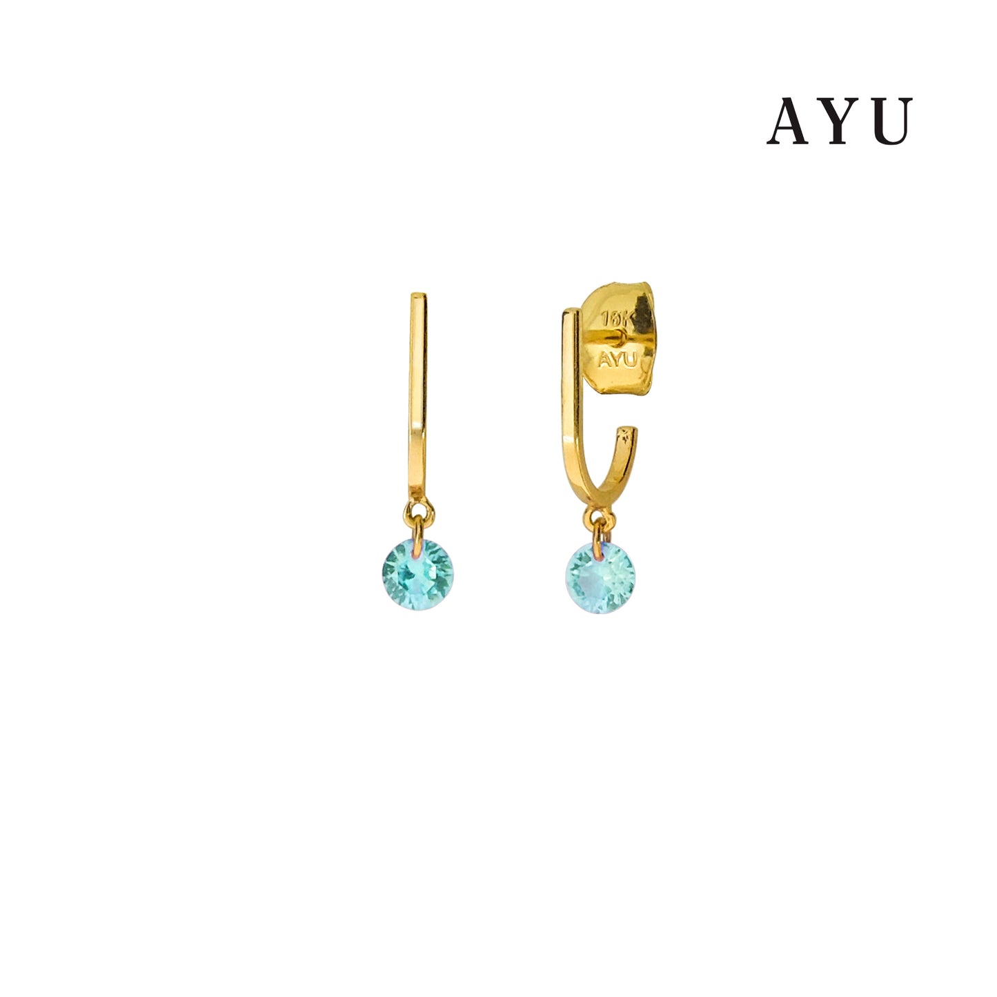 AYU Anting Emas Tindik - Candy Pop On Gold Hoop Stud 16k Yellow Gold