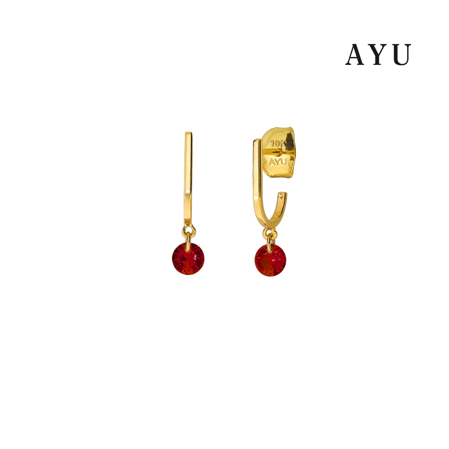 AYU Anting Emas Tindik - Candy Pop On Gold Hoop Stud 16k Yellow Gold