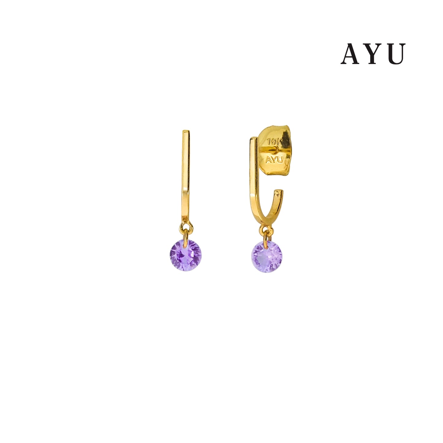 AYU Anting Emas Tindik - Candy Pop On Gold Hoop Stud 16k Yellow Gold