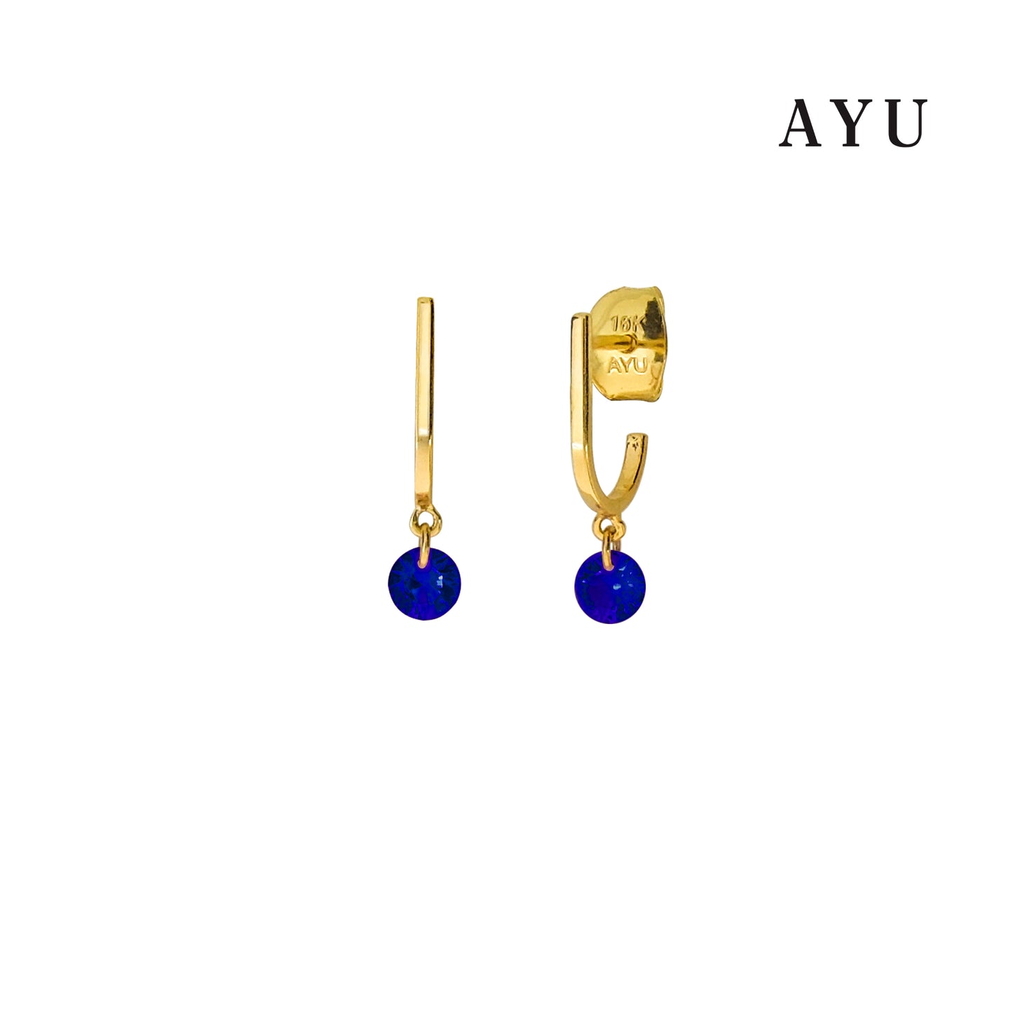 AYU Anting Emas Tindik - Candy Pop On Gold Hoop Stud 16k Yellow Gold