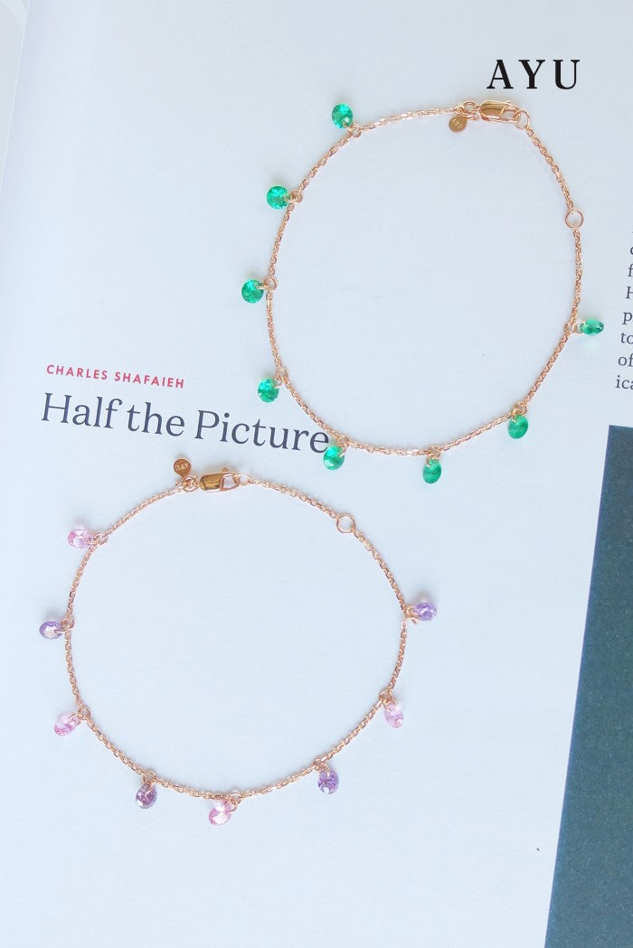 AYU 8 CANDY POP CHAIN ANKLET 16K YELLOW GOLD