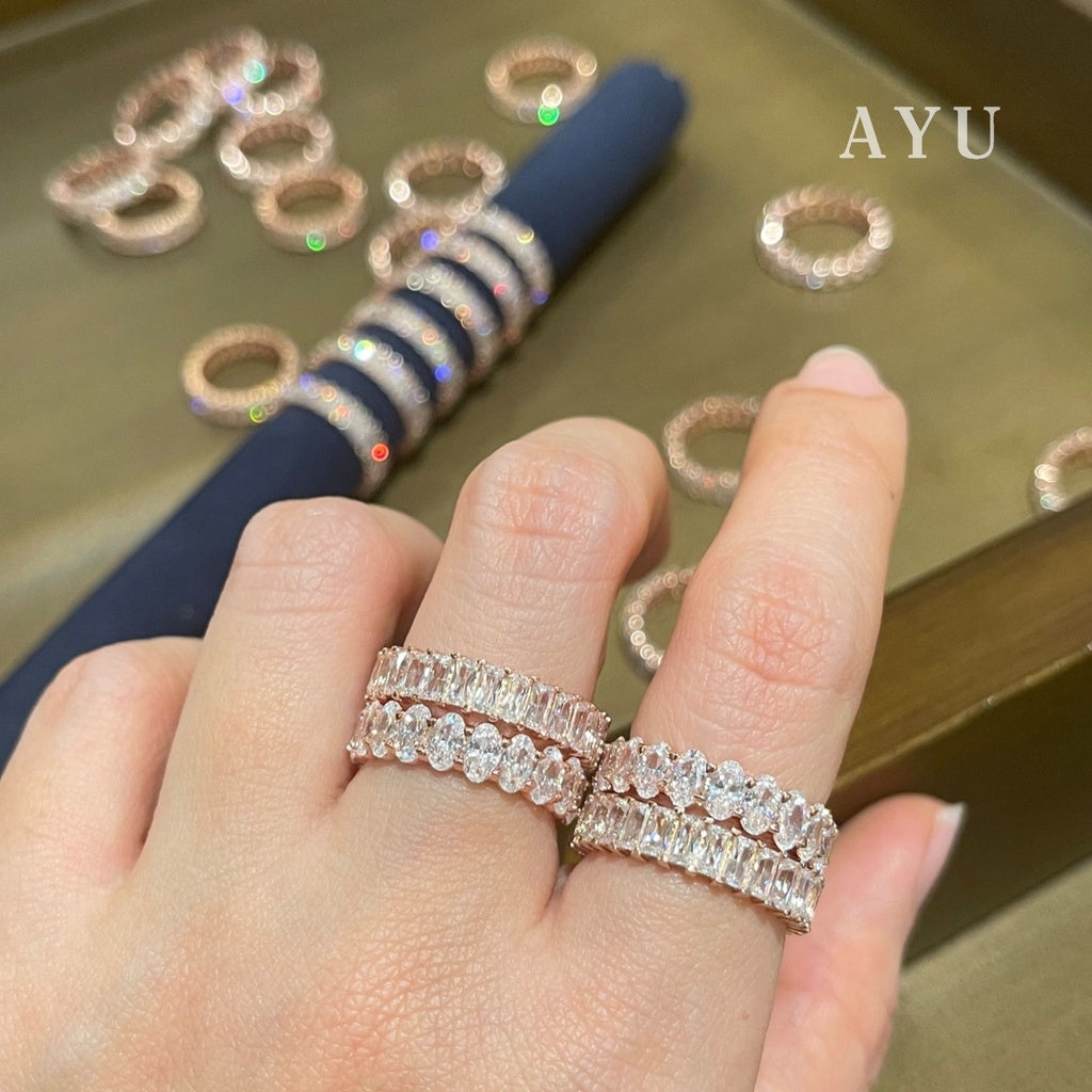 AYU Cincin Emas - Oval Eternity Ring 17K Rose Gold
