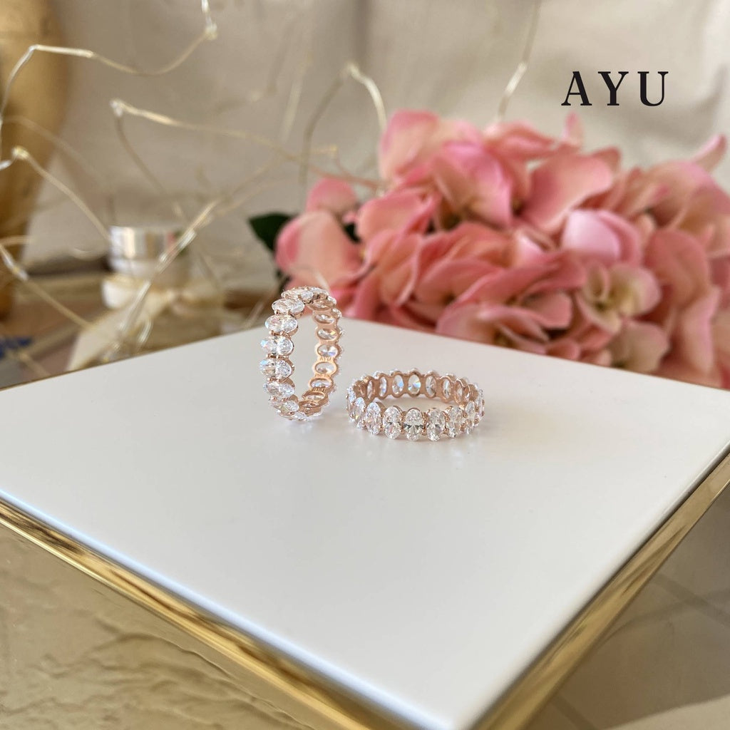 AYU Cincin Emas - Oval Eternity Ring 17K Rose Gold