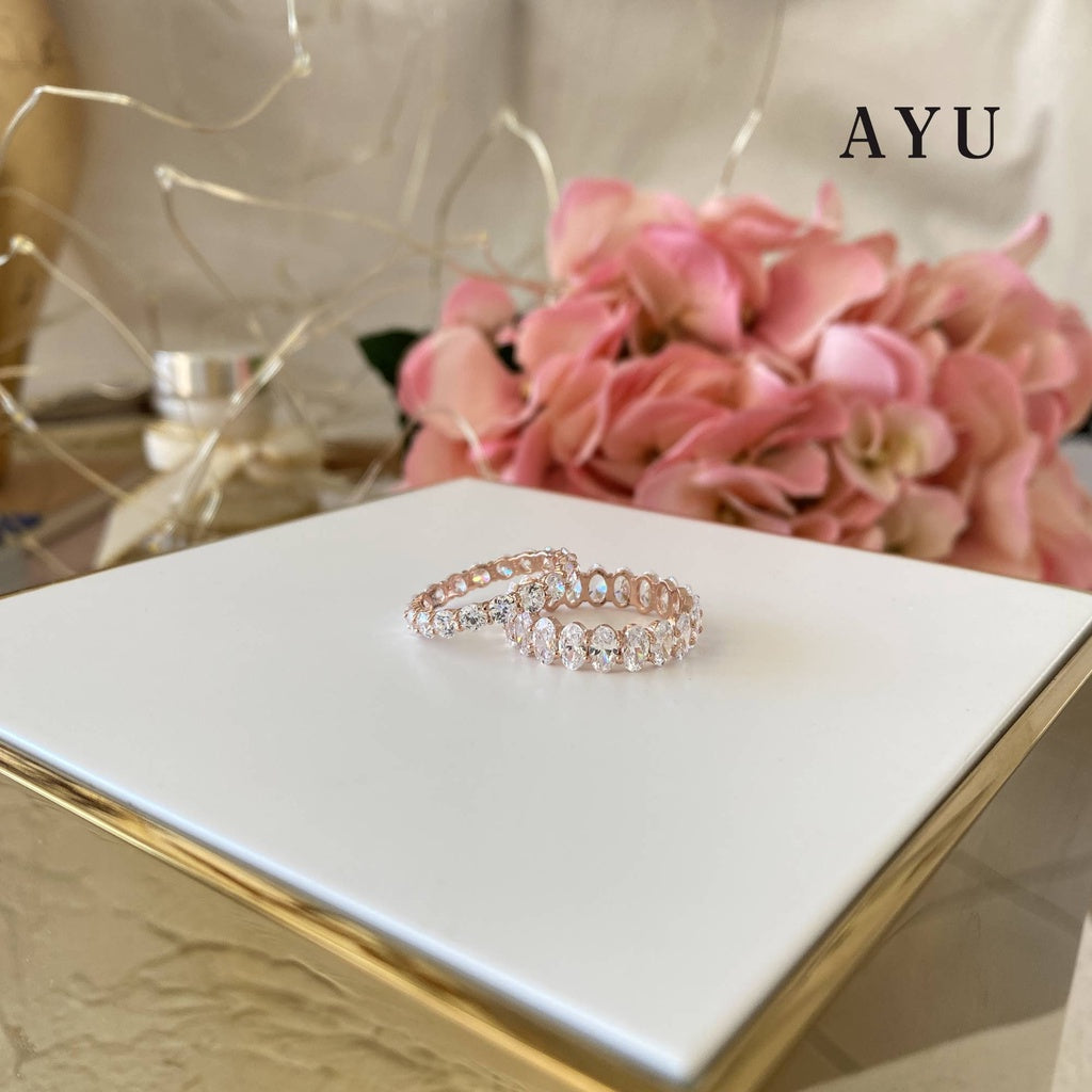 AYU Cincin Emas - Oval Eternity Ring 17K Rose Gold