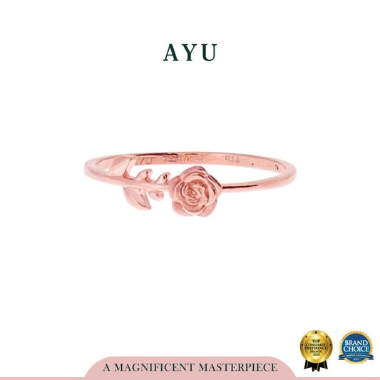 AYU Cincin Emas-Gold Enchanted Rose Ring 17K Rose Gold