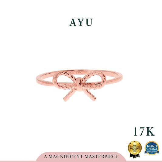 AYU Cincin Emas - Twist Ribbon Ring 17K Rose Gold