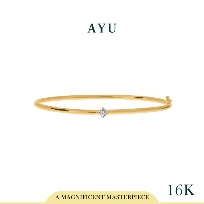 AYU Gelang Emas-Mini Solitaire Wire Bangle 16k Yellow Gold