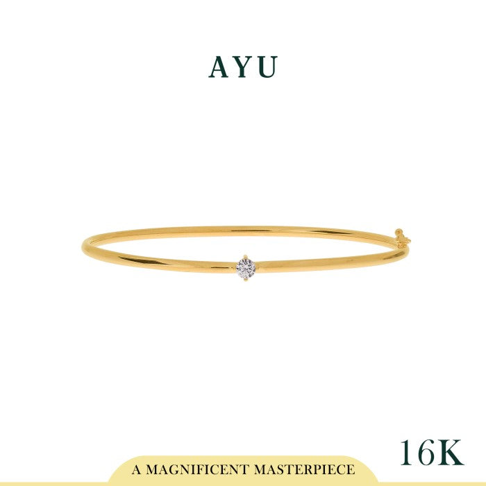 AYU Gelang Emas-Mini Solitaire Wire Bangle 16k Yellow Gold