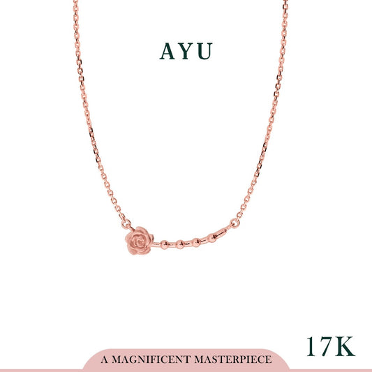 AYU Kalung Emas-Golden Rose With Spaced Pepper Necklace 17k Rose Gold