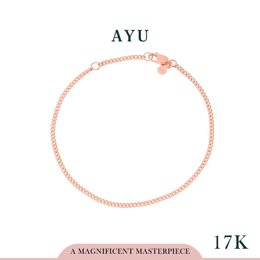 AYU Gelang Emas-Cuban Chain Bracelet 17K Rose Gold