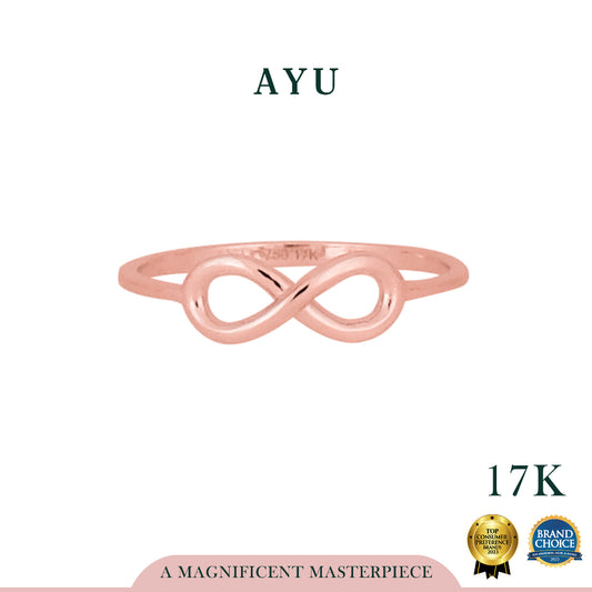 AYU Cincin Emas-Gold Small Infinty Ring 17k Rose Gold