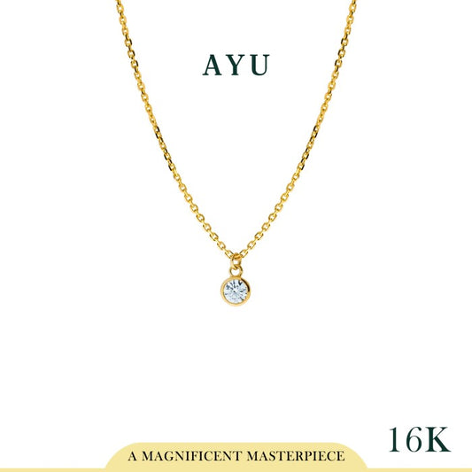 AYU Kalung Emas - Multi Bezel Chain Necklace 16K Yellow Gold
