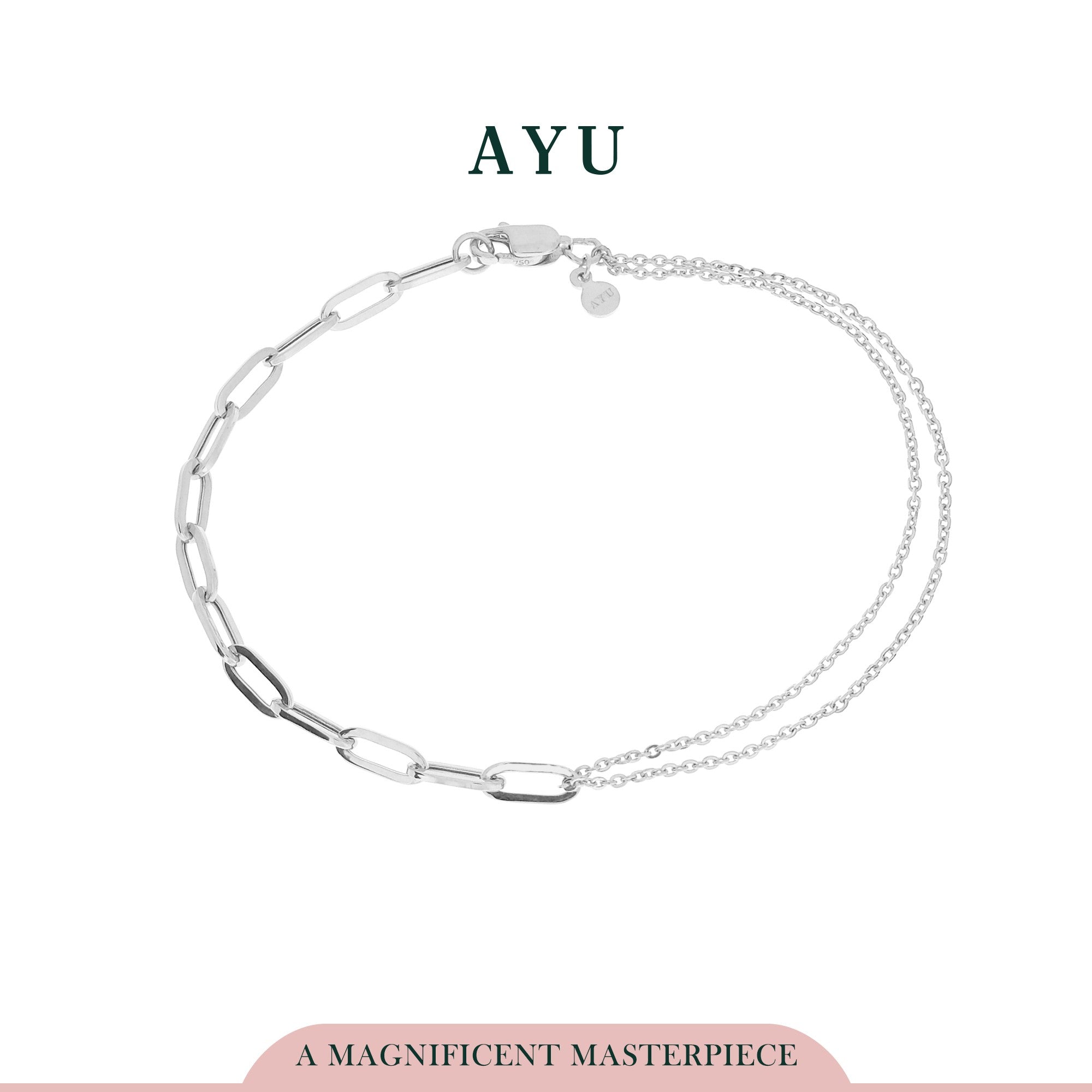 AYU UNDECIDED CHAIN BRACELET 17K WHITE GOLD