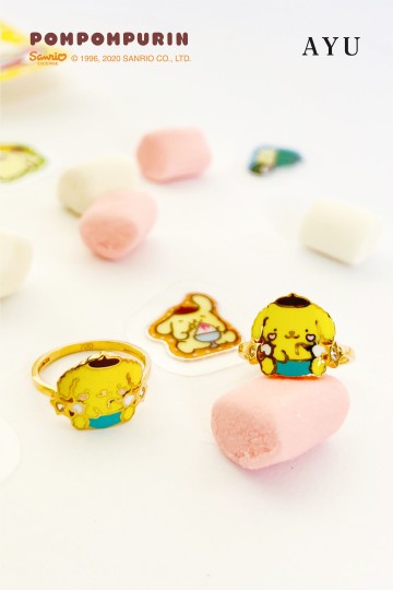 AYU Sanrio Baby Pompompurin Ring 16K Yellow Gold – ayugold-id