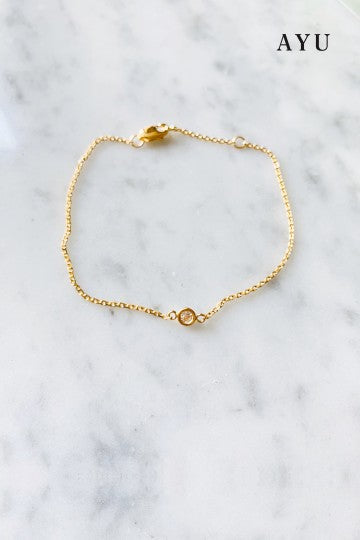 AYU Mini Bezel Chain Bracelet 16K Yellow Gold