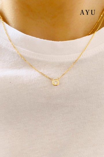 AYU Bezel Chain Necklace 16K Yellow Gold