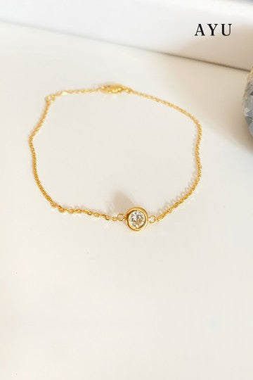 AYU Bezel Chain Bracelet 16K Yellow Gold