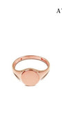AYU Cincin Emas - Round Signet Ring 17K Rose Gold