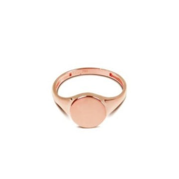 AYU Cincin Emas - Round Signet Ring 17K Rose Gold