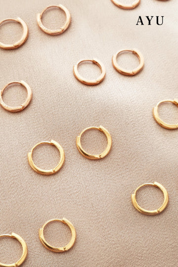 AYU Anting Emas Jepit - Doughnut Earrings 17k Rose Gold