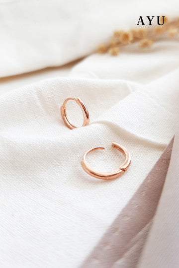 AYU Anting Emas Jepit - Doughnut Earrings 17k Rose Gold