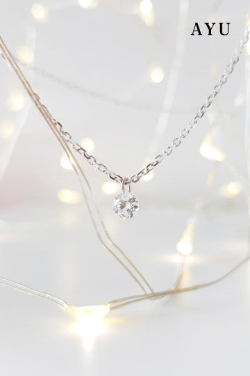 AYU Kalung Emas Korea - Candy Pop Chain Necklace 17k White Gold