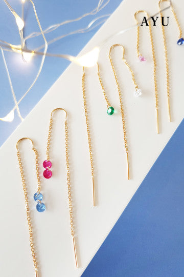 AYU Anting Emas - 2 Candy Pop Dangle Thread Earrings 16K Yellow Gold