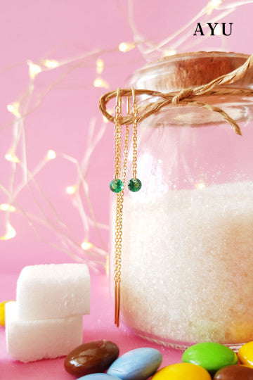 AYU Anting Emas - Candy Pop Dangle Thread Earrings 16K Yellow Gold