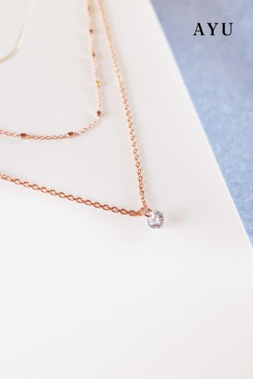 AYU Candy Pop Double Chain Necklace 17K Rose Gold
