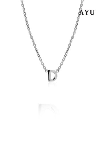 AYU GOLD INITIAL CHAIN NECKLACE 17K WHITE GOLD