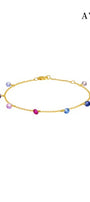AYU 8 Candy Pop Chain Anklet Rainbow 16k Yellow Gold