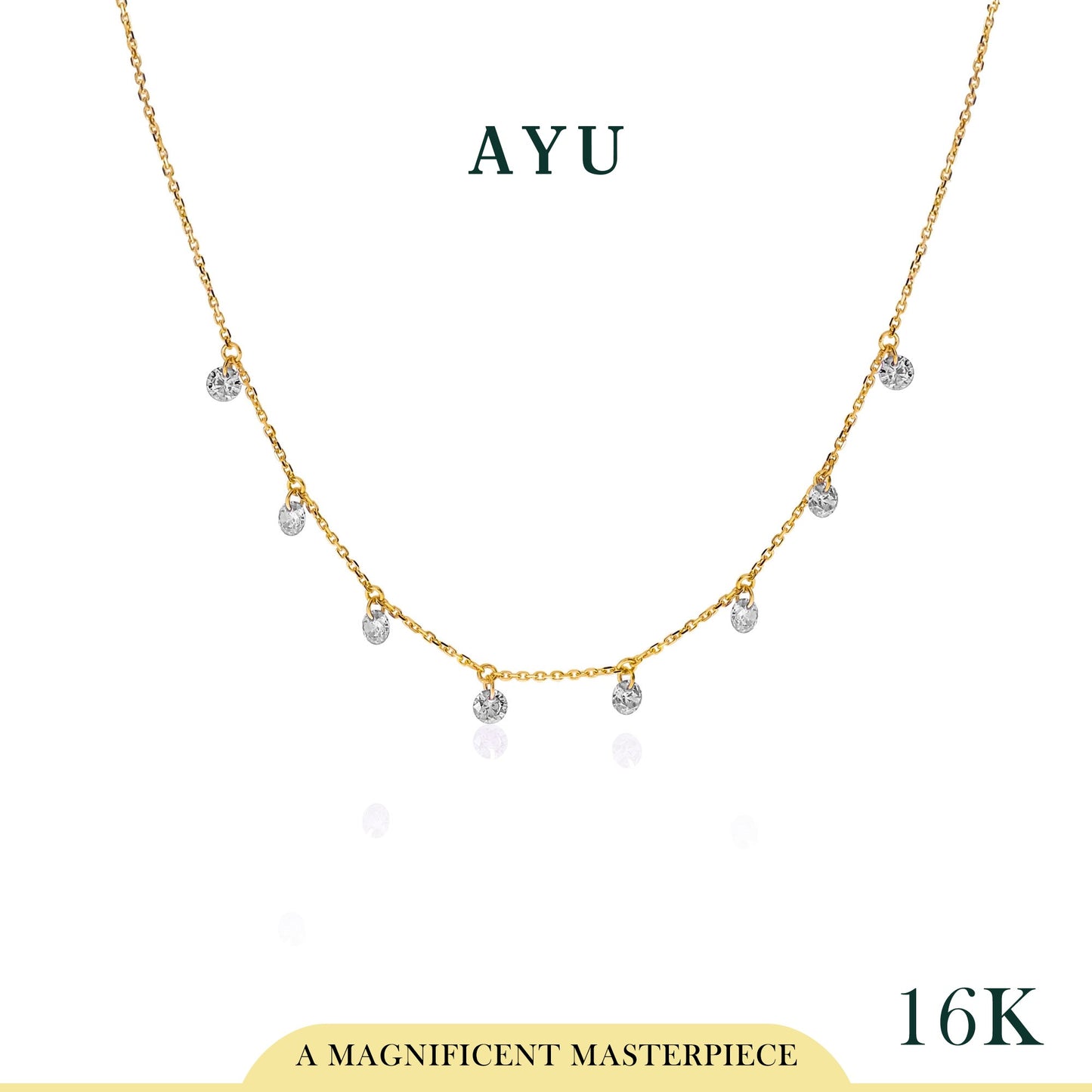 AYU 8 Candy Pop Chain Necklace 16K Yellow Gold