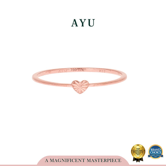 AYU Cincin Emas - Mini Heart Bling Ring 17K Rose Gold