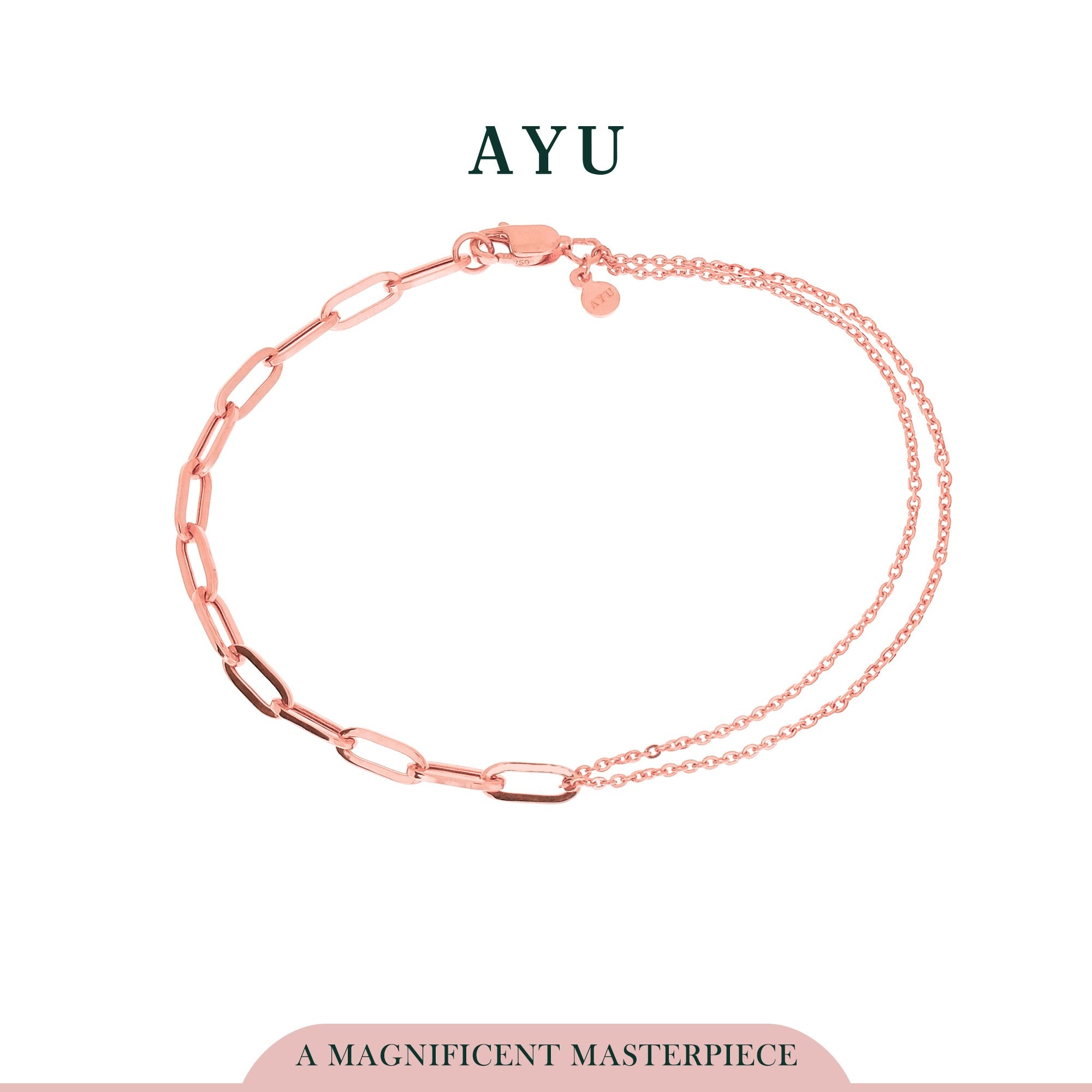AYU UNDECIDED CHAIN BRACELET 17K ROSE GOLD