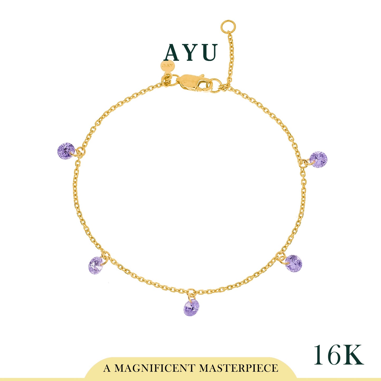 AYU 5 Candy Pop Chain Bracelet 16K Yellow Gold