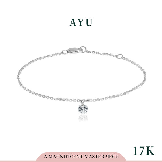 AYU Anklet Emas - Candy Pop Chain Anklet 17k White Gold