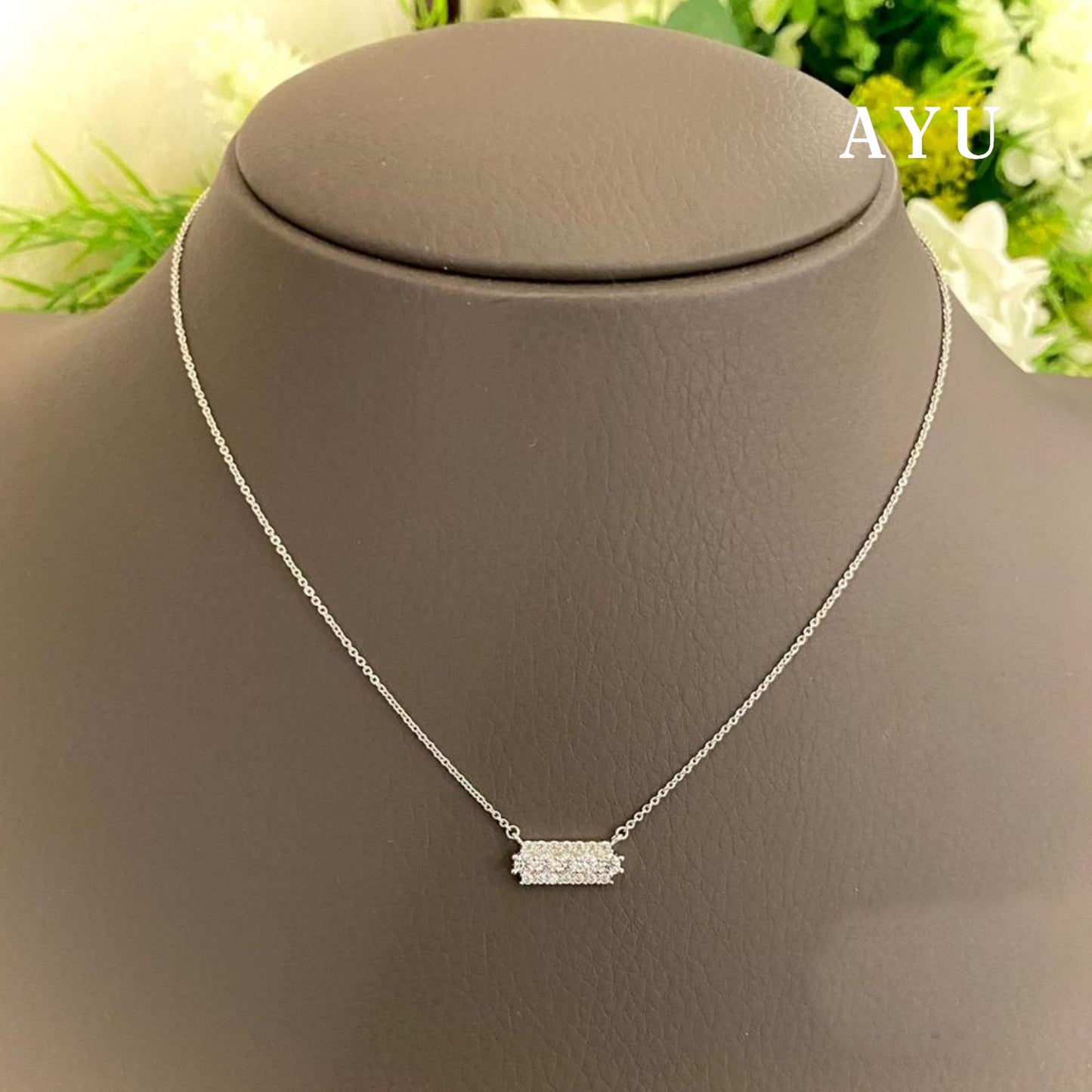 AYU Kalung Emas - Mini Step Up Chain Necklace 17k White Gold