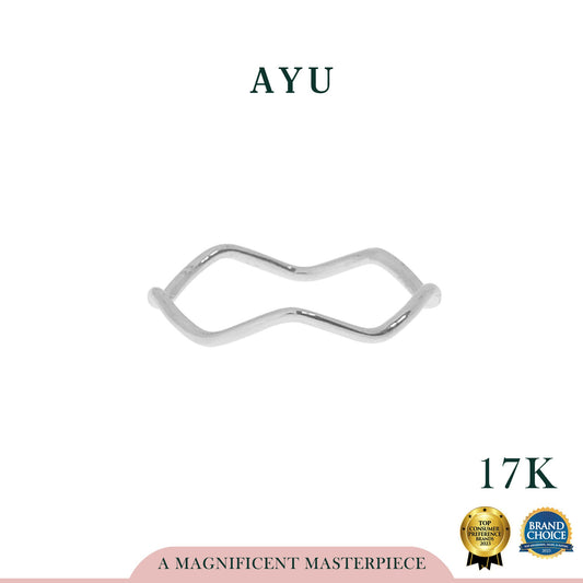 AYU Cincin Emas - Slow Wave Stack 17K White Gold