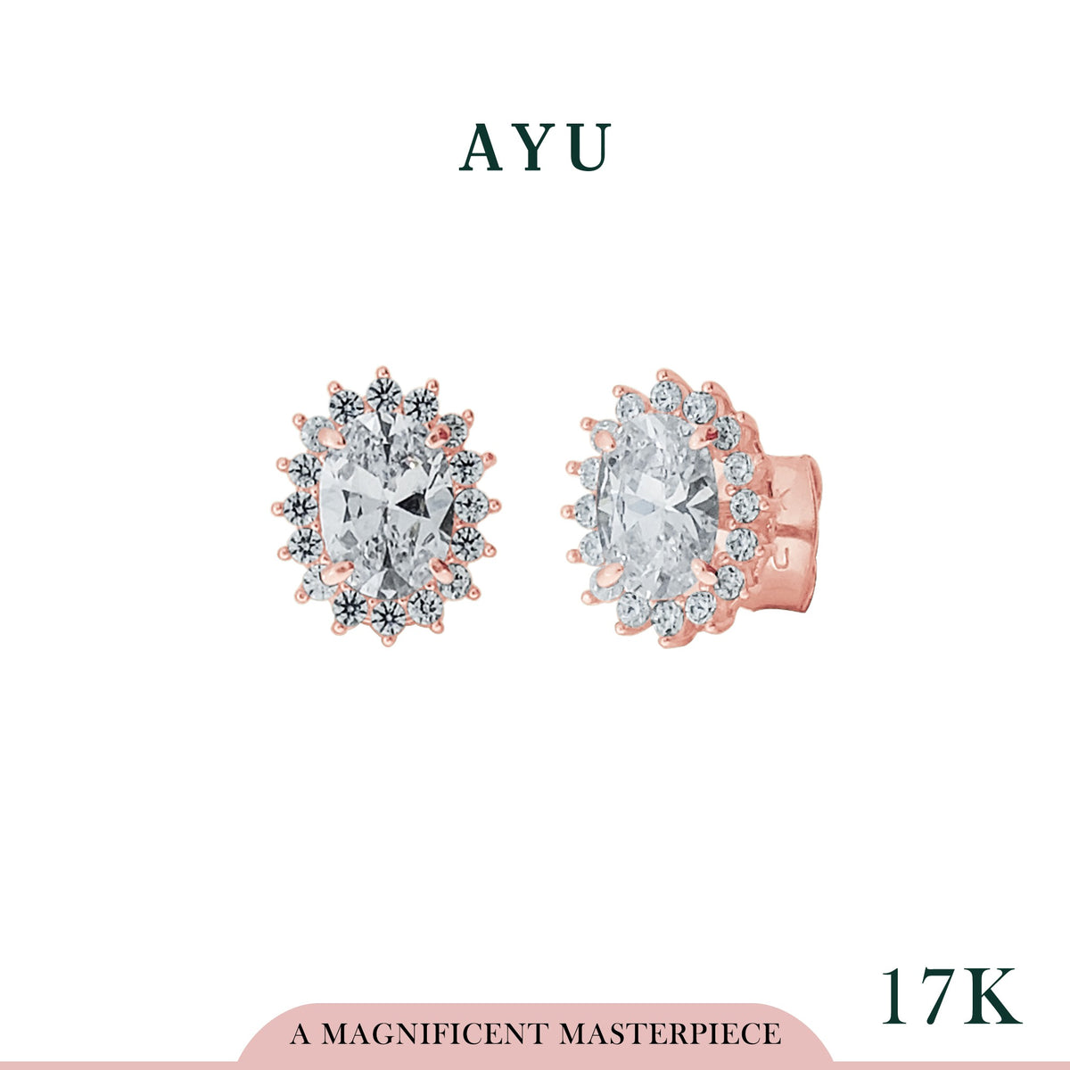 The AYU Royalty Setting Studs 17k Rose Gold