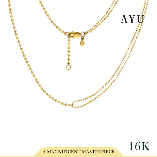 AYU Kalung Emas - Pepper Beads Party Chain Necklace 16K Yellow Gold
