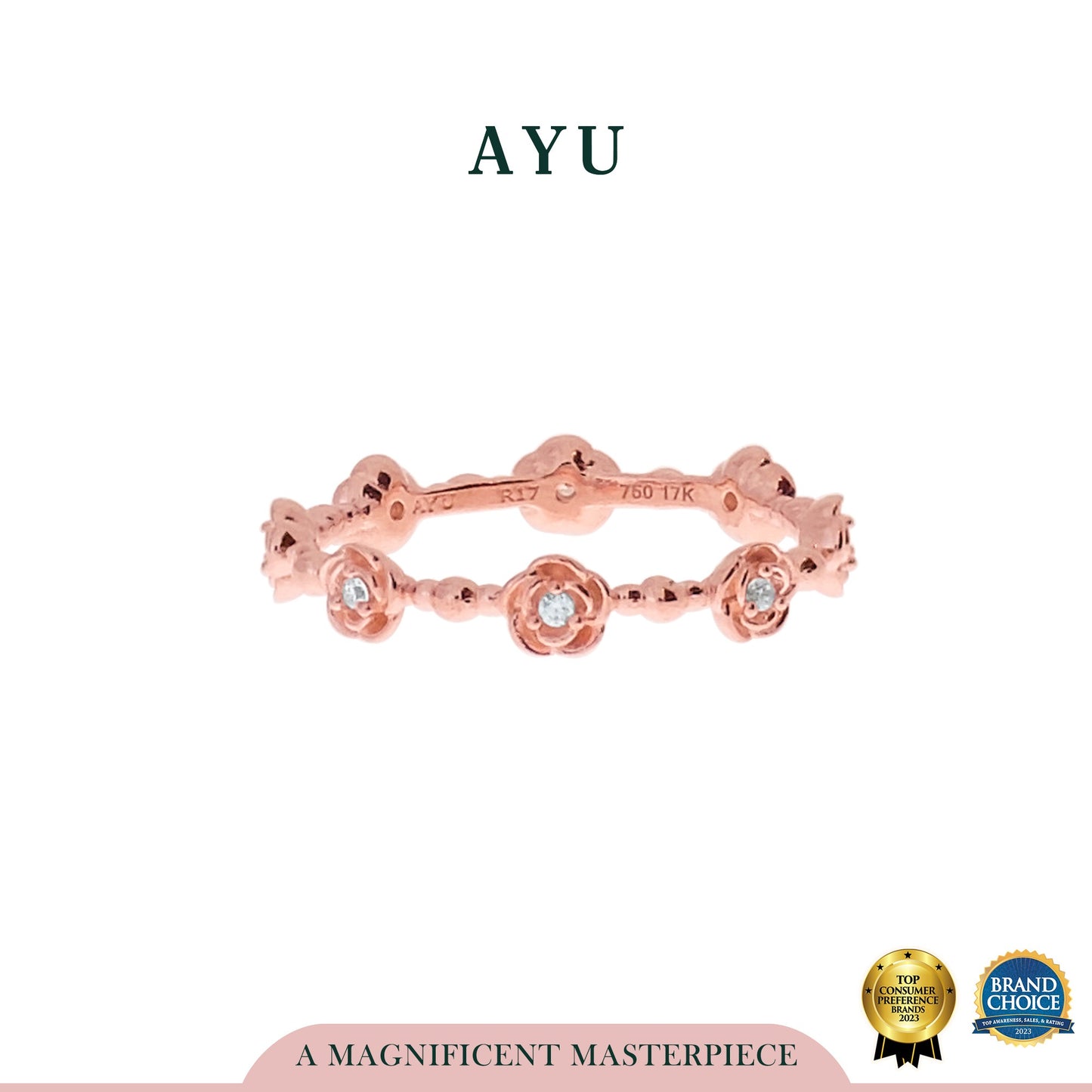 AYU Golden Flower Eternity Stack 17k Rose Gold