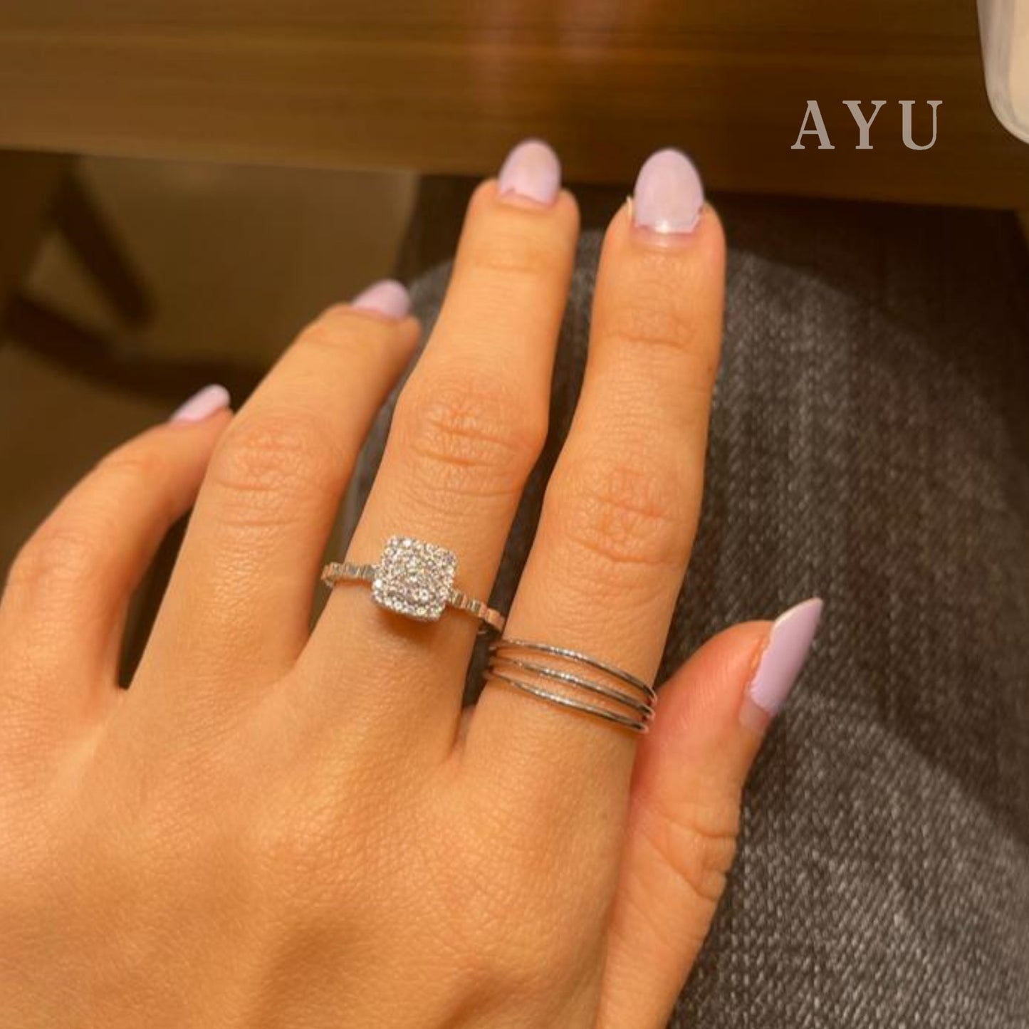 AYU Cincin Emas - 3 Gold Stacks 17K Rose Gold