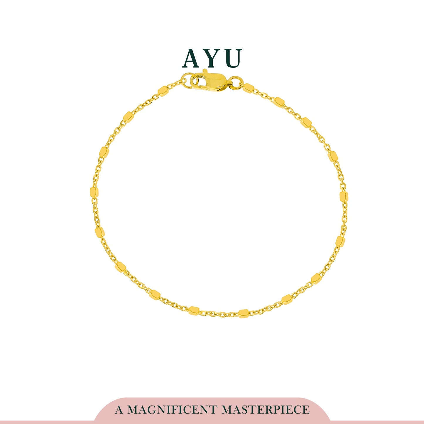 AYU Gelang Emas - Bling Beads Chain Bracelet 16K Yellow Gold