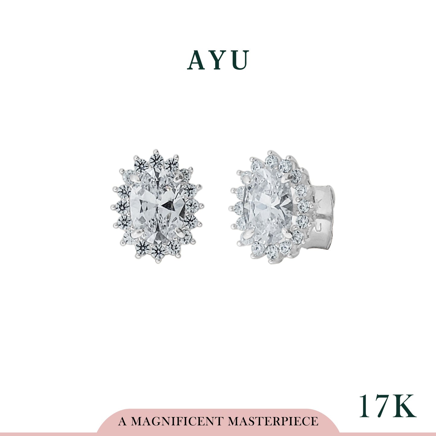 The AYU Royalty Setting Studs 17k White Gold