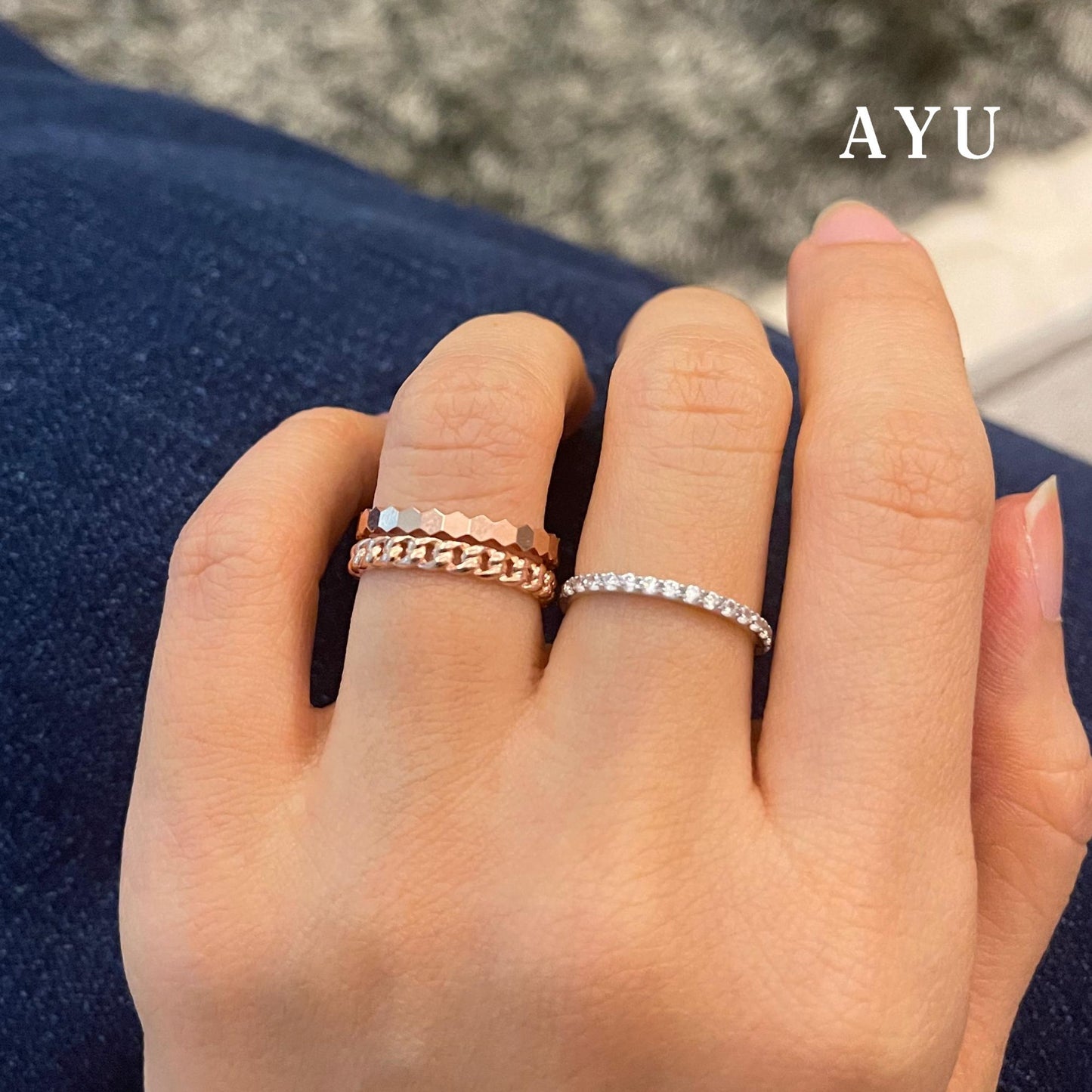 AYU Gold Honey Bee Mine Stack 17k Rose Gold