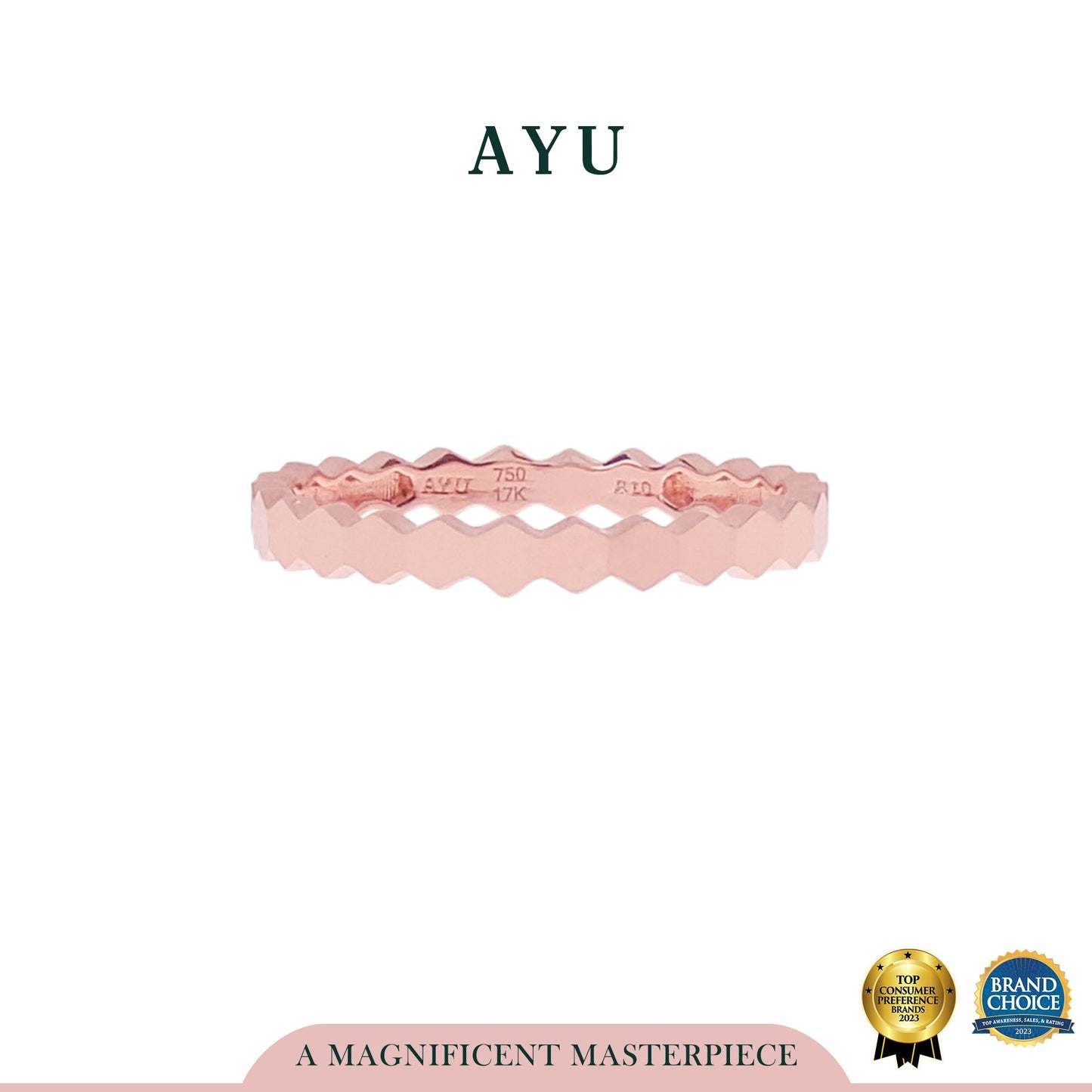 AYU Gold Honey Bee Mine Stack 17k Rose Gold