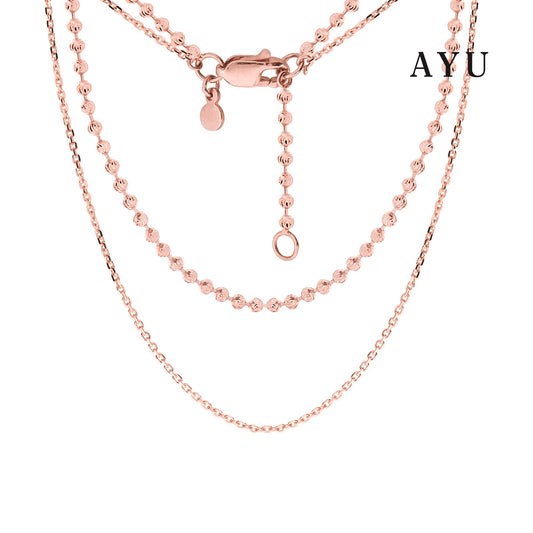 AYU Double Layer Pepper Beads And Trixie Chain Necklace 17k Rose Gold