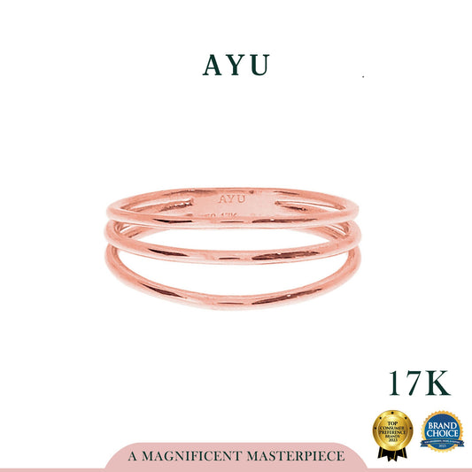 AYU Cincin Emas - 3 Gold Stacks 17K Rose Gold