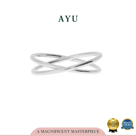AYU Cincin Emas - X Thin Ring 17K White Gold