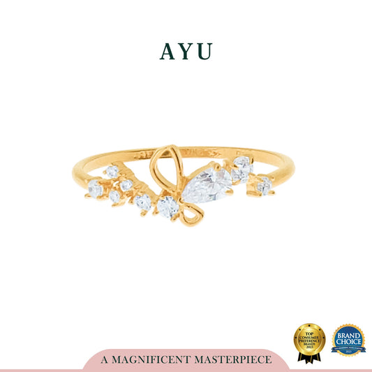 AYU Cincin Emas-Dreamy Butterfly Ring 16k Yellow Gold